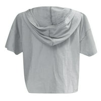 Bomotoo majica za žene V vrat T-shirt kratki rukav Tee modni ljetni vrhovi dnevna odjeća tunika bluza riba žuta XL