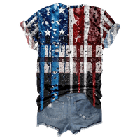 4. jula ženska Patriotska košulja Dan sjećanja na V-izrez američka zastava na vrhu kratke rukave majica