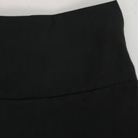 Knqrhpse suknje za žene ženske suknje Casual a-Line suknja visokog struka suknja do gležnja crne haljine