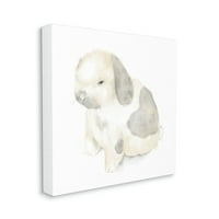 Stupell Industries Adorable Baby Bunny meka siva bež ilustracija platnena zidna Umjetnost, 24, dizajn