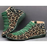 Audeban Womens Flats Boots Boots Side Zipper Kožne Gležnjače Udobne Vanjske Cipele Otporne Na Vodu Protiv Klizanja