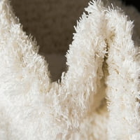 Jedinstveni loom Shag Moderna ručka tepiha, bijela, 79 24