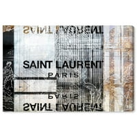 Wynwood Studio modni i Glam zidni umjetnički platneni otisci putnih znakova' Laurent Empire ' - crni, zlatni