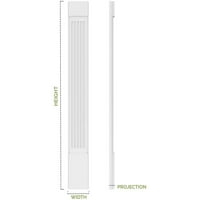 5 W 72 H 2 P podignuta ploča PVC Pilaster sa dekorativnim kapitalom i bazom