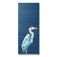 Stupell Industries Egret Sea Bird Stojeći duboko plavo Ocean Pozadina platna Zidna umjetnost, 48, Dizajn Patti Mann