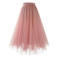 Dressy Tutu Suknja Za Žene Midi Suknja Plisirana Suknja Suknja Za Sunce Ljetna Suknja Casual Suknja Plisirana Gaza Suknja Do Koljena Plesna Suknja Pink S