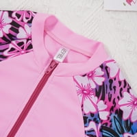 Alvivi Kids Girls Athletic Swimsuit Dva Kratka Rukava Osip Guard Swimwear Set Kupaćih Kostima Pink Floral