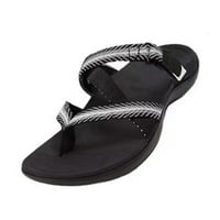 Ženske sandale sa klizačem - Casual Fashion Open Toe novi stil prozračne ljetne ravne sandale # Black-42