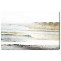 Wynwood Studio Nautical and Coastal Wall Art Canvas Prints 'plaža Landscape White' Coastal-Gold, White
