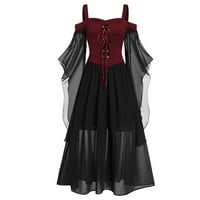 Ženske Steam Punk haljine renesansni Kostimi hladne haljine za ramena leptir Gotička odeća srednjovekovni kostim za žene