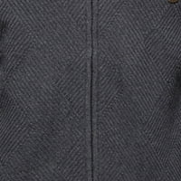 symoid muški Casual kaputi i jakne - modni džemper sa patentnim zatvaračem kardigan stojeći ovratnik pleteni dugi rukavi tamno siva XL