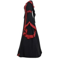 Dugi rukav četvrtastog vrata čvrste Vintage Crne ljetne haljine za žene trendi veličine L