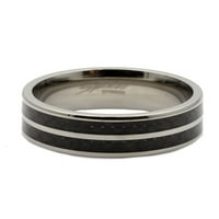Metals Jewelry Muški Ženski titanijum Crni karbonski vlaknasti prsten za vjenčanje veličine 9
