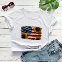 Košulje Za Žene Modni Dan Nezavisnosti Američka Zastava Casual Štampani Kratki Rukavi Za Žene