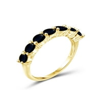 JewelersClub Sapphire Prsten - Zapanjujući 14K zlato iznad srebrnog prstena sa 1. karatom t.g.w. Sapphire - elegantan dizajn s 7 kamenih prstena - hipoalergenijski 14k zlato iznad srebra