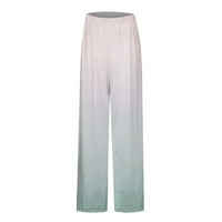 HHei_K ženske štampane gradijentne boje Casual labave pantalone elastični Struktrouseri