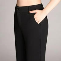wendunide casual pantalone za žene Žene džepovi visokog struka čvrste ravne pantalone duge pantalone proširene pantalone crne