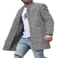 Colisha Peacoat za muške casual dugačke jakne meko zarezan kaput sa džepovima Khaki M