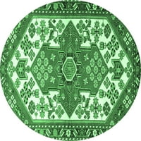 Ahgly Company Zatvoreni Okrugli Perzijski Smaragdno Zeleni Tradicionalni Tepisi, 6 ' Okrugli