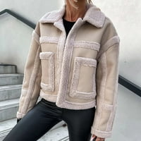 Ženska jakna Tops ženska Casual topla jakna kratka Lokomotivna jakna Plus Veličina modni kaputi za žene ženski zimski kaputi bež Xxl