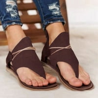 Vintage ljetne žene dame ravne čvrste sandale casual čipkasti ukras zip up cipele