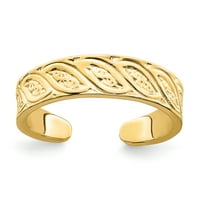 Primalni zlatni karatski žuto zlato podesiv dizajn listova prsten