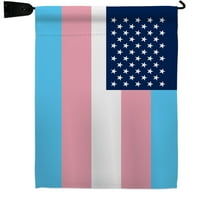 Američka Transrodna Vrtna Zastava Postavljena Pride X18. Dvostrani Natpis Za Dvorište