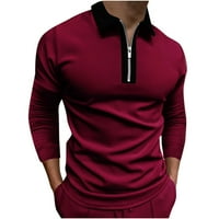MaFYtyTPR muškarci majice pod $ velike i visoke muške košulje okrenite-down ovratnik Zip up pulover vrhovi