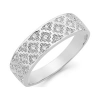 Čvrsti 14k prsten od bijelog zlata kubni cirkonij CZ ženski vjenčani prsten za godišnjicu veličine 8.5