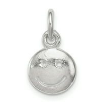 Carat u Karatsu Sterling srebrni polirani finiš sa osmijehom lica Privjesak sa sterlijskim srebrnim užad ogrlica 16 ''