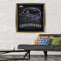 Kolorado Rockies - Neonski zidni poster, 22.375 34 Uramljeno