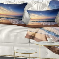 Designart prekrasan plavi oblačni pejzaž jastuk za bacanje na moru-12x20