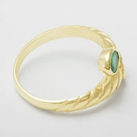 Britanci su napravili 9k žuto zlato prirodni smaragdni ženski prsten - Opcije veličine-10. - Opcije veličine