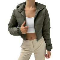Sngxgn Puffer jakne za žene lagani vodootporni s punim patentnim zatvaračem prozračni dugi sako sa kapuljačom