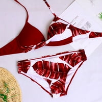 B91XZ kupaći kupaći kostimi kupaći kostimi kupaći kostimi podstavljeni bikini odjeća za plažu push-up kupaći kostimi Ženski kupaći kostimi Tankinis set crveni, xl