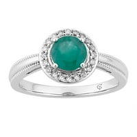 10k bijelo zlato Emerald & Carat T.W. Diamond Halo Ring