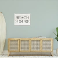 Stupell Industries Beach House Text Vintage Clam Seashell Motiv uokvirena zidna umjetnost, 24, dizajn