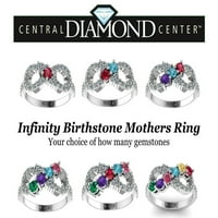 Nana Infinity odrasle majke prsten 1to kamenje ženski majke dan poklon-srebra-Veličina 7. Stone4