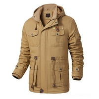 Yubnlvae Muška jesen i zimski čvrsti patentni patentni patentni pamučni kaput gornji bluza jakna