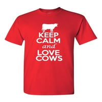 Budite mirni i volite krave ljubitelj životinja Unise majica za odrasle T-Shirt Tee