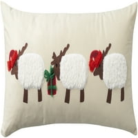 Mina Victory Holiday jastuci Applique ovčji bež 12 24 bacaju jastuk