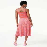 Scoop ženska Midi haljina sa mikro prugama