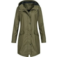 Plus size jakne kaputi za žene dugih rukava puna jakna na otvorenom kapuljač kapuljača vodootporni dugački kaput