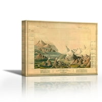 Uporedni prikaz visine glavnih planina u svijetu, - Savremena likovna umjetnost Giclee na platnu Galerija WAPHR - zidni dekor - umjetnička slika - spremna za objesiti