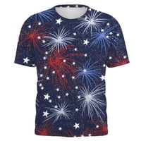 Amidoa muns Day za nezavisnost 3D Suncokrenice Košulje Vrhunsko vrat Američka patriotska majica američke zastave Star Striped T majice ljeto