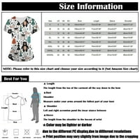 Ženski vrhovi ženski etnički štampani kratki v izrezi bez rukava radni džepni bluza ljubičasta XL