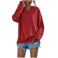 Oslintn ženske košulje TEEN GIRKE TRENDY ODJEĆA Čvrsta boja pulover Dressy Tops dugih rukava Pokloni za