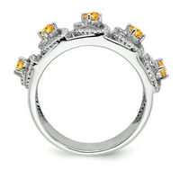 Primal Gold Karat bijeli Zlatni dijamant i prsten od citrina
