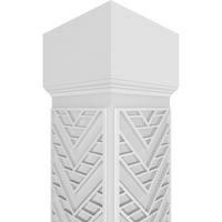 Ekena Millwork 8 W 9'H Craftsman Classic Square Non-konus Gilcrest Fretwork Column w misija Capital &