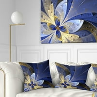 Designart plavo-Žuti veliki fraktalni uzorak - jastuk za bacanje cvijeća-18x18